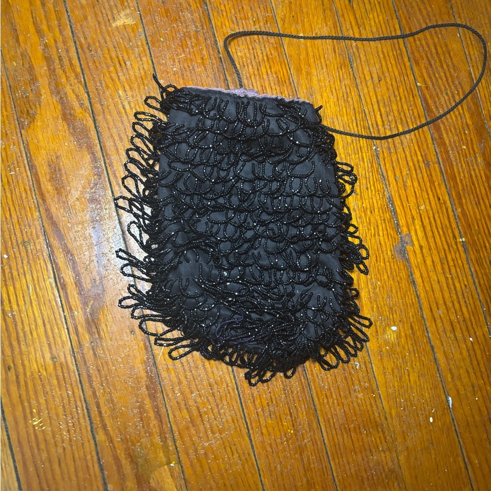 Vintage Black Beaded Face Mask